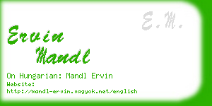 ervin mandl business card